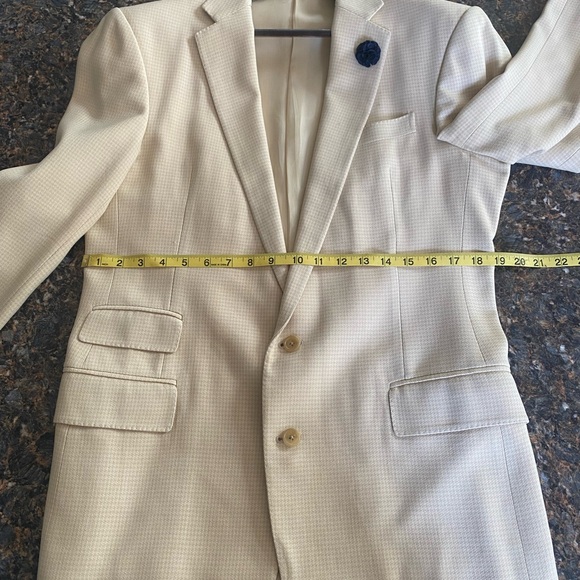 Ralph Lauren Purple Label Blazer, Size 40, Cream Houndstooth - Picture 7 of 9